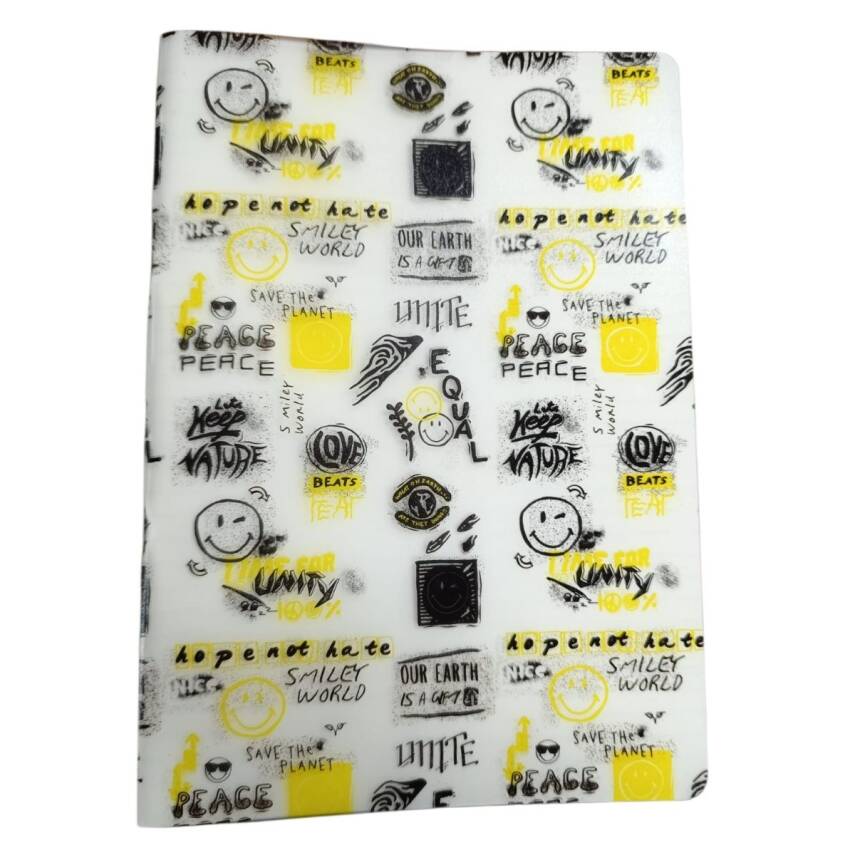 My Note Smiley 40 Yp Çizgili Defter Smiley6020-Ç-Sarı Beyaz - 1