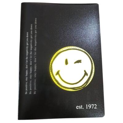 My Note Smiley 40 Yp Çizgili Defter Smiley6020-Ç-Siyah Sarı