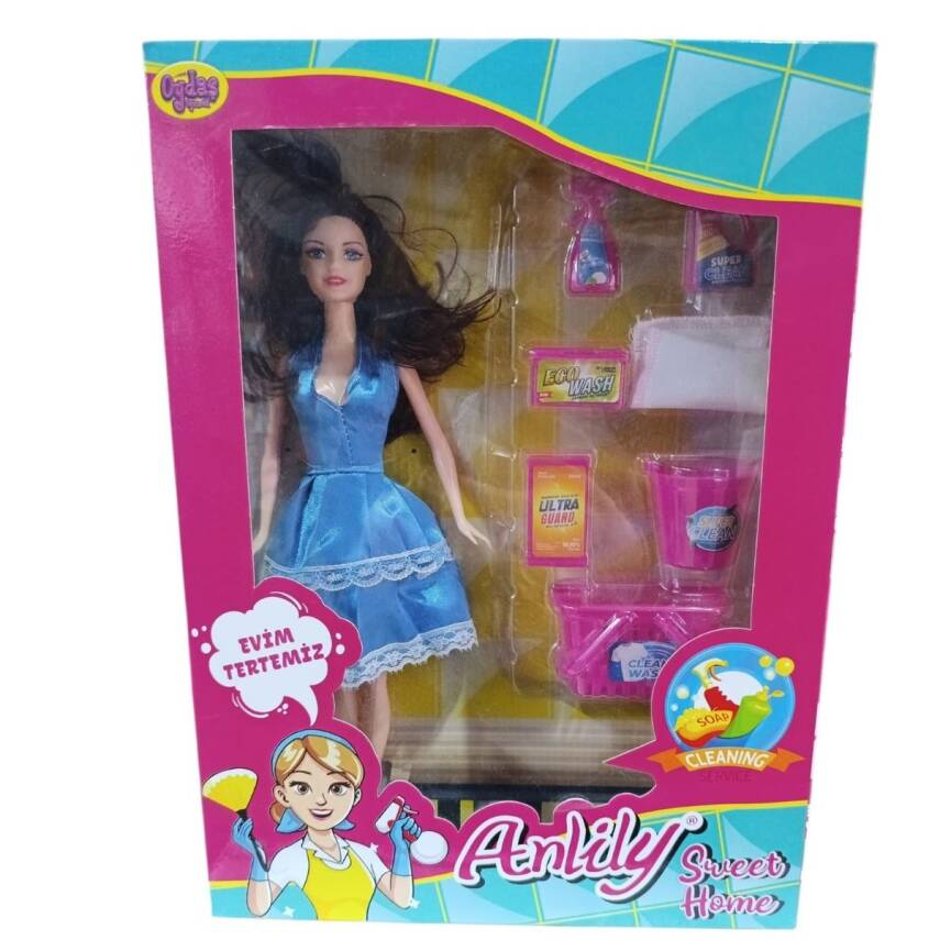 Oydaş Anlılıy Kutuda Temizlik Setli Bebek-Kahve Saçlı - 1