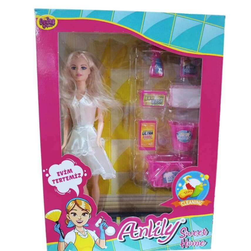 Oydaş Anlılıy Kutuda Temizlik Setli Bebek-Sarı Saçlı - 1