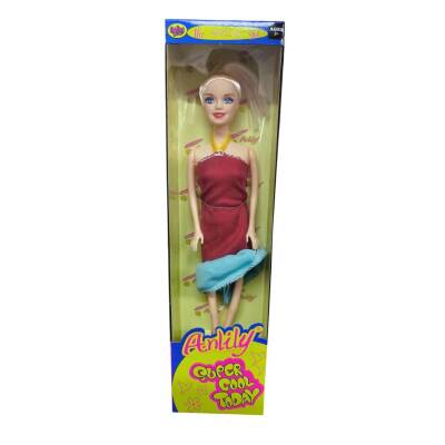 Oydaş Oyuncak Anlily Standda Bebek 02274-Bordo Elbiseli Bebek