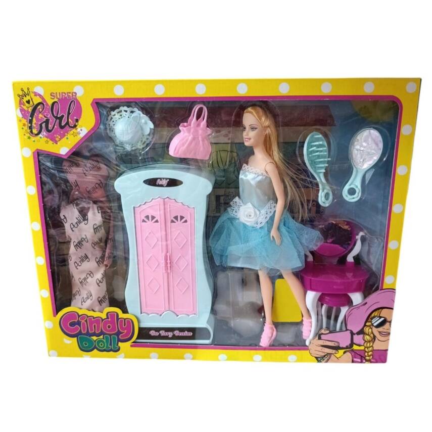 Oydaş Oyuncak Cindy Doll Dolaplı Makyaj Masalı Bebek Oyd-02453 - 1