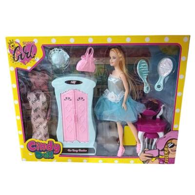 Oydaş Oyuncak Cindy Doll Dolaplı Makyaj Masalı Bebek Oyd-02453