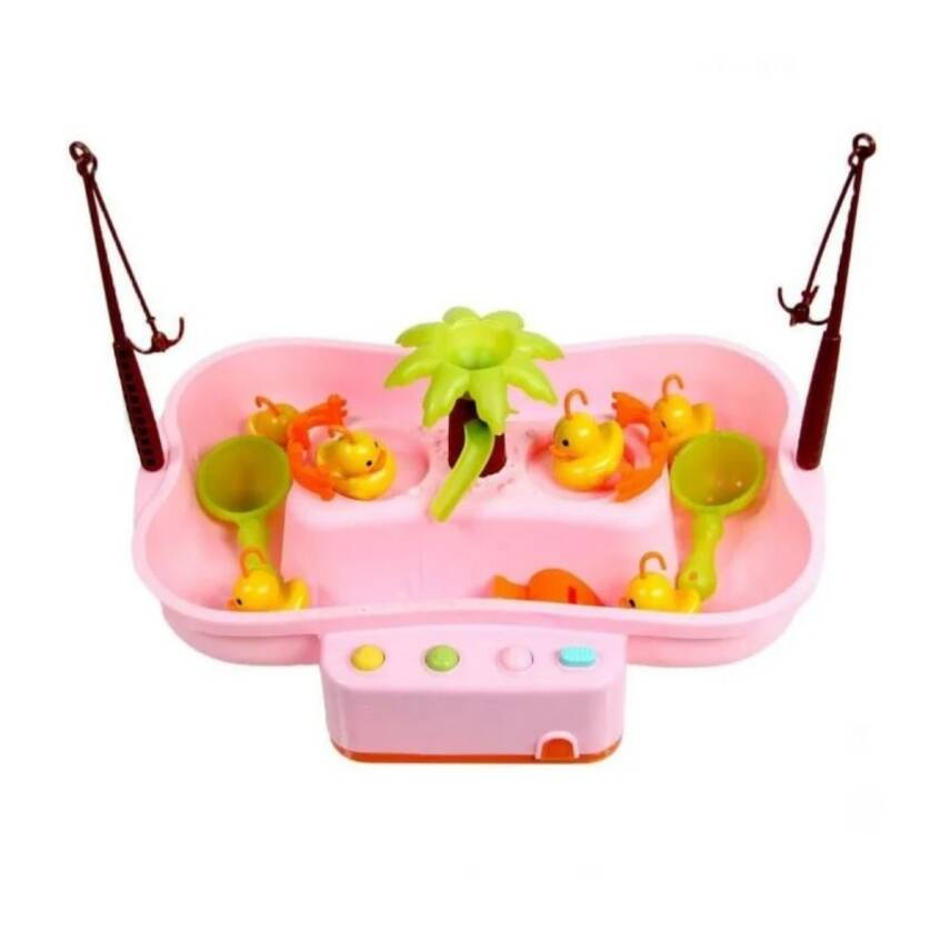 Oydaş Oyuncak Pilli Havuzlu Işıklı Sesli Ördek Tutma Oyunu 02606-Pembe - 1