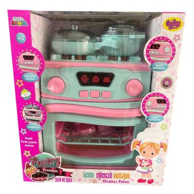 Oydaş Oyuncak Sesli Işıklı Pilli Ocaklı Fırın Seti 2609-Turkuaz