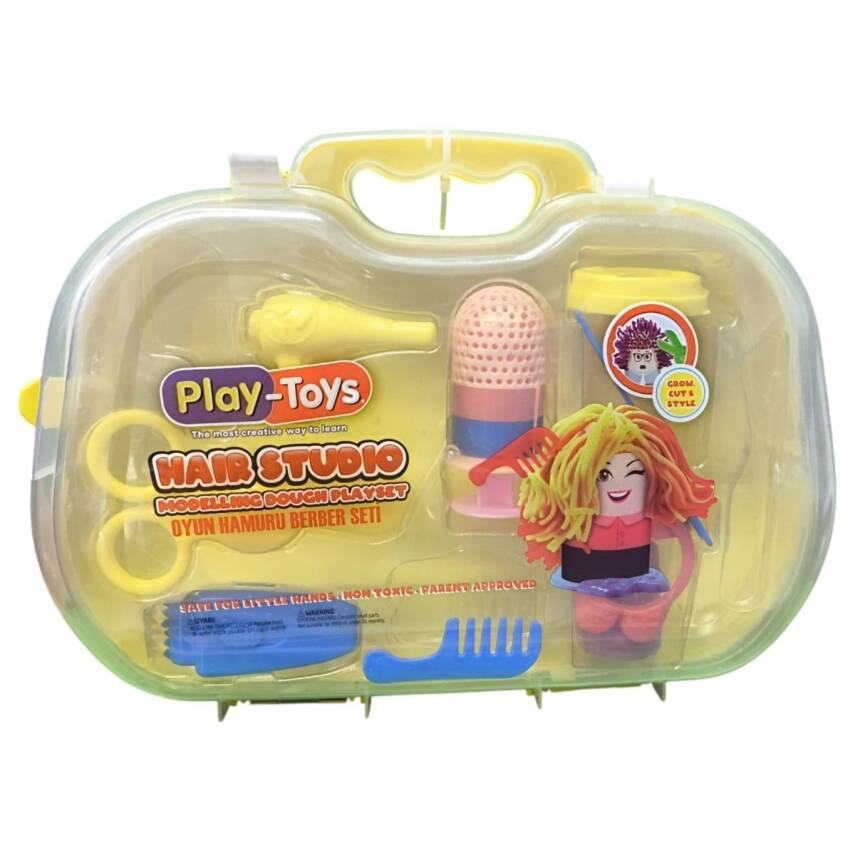 Paff Çantalı Oyun Hamuru Berber Seti 2359-Sarı - 1