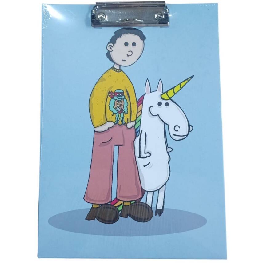 Paklon Kapaksız Tasarımlı Sekreterlik-Unicorn ve Adam - 1