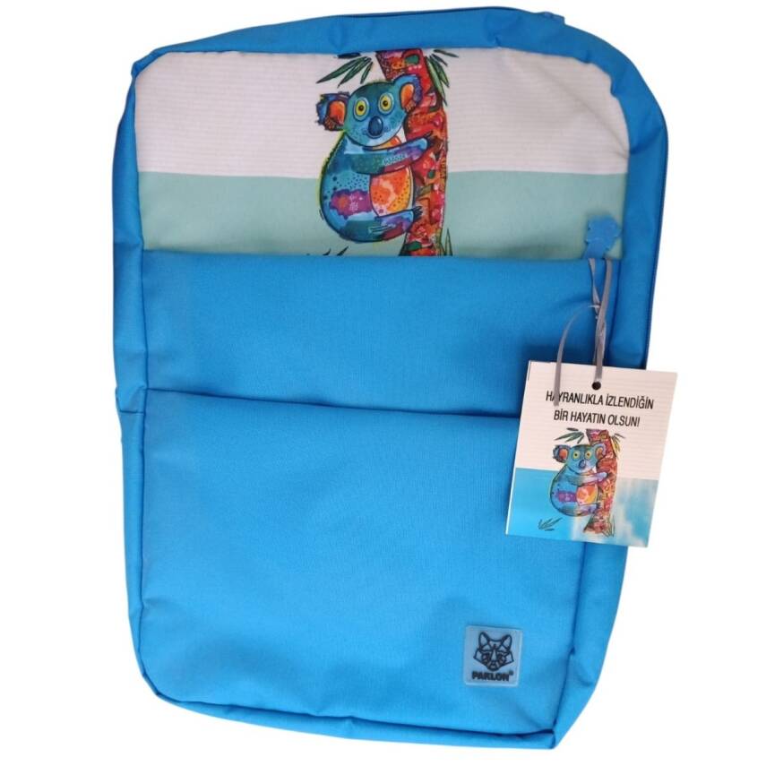 Paklon Tasarımlı Sırt Çantası-Mavi Koala - 1
