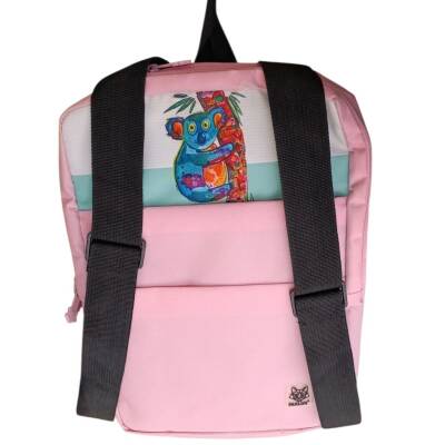 Paklon Tasarımlı Sırt Çantası-Pembe Koala - 2