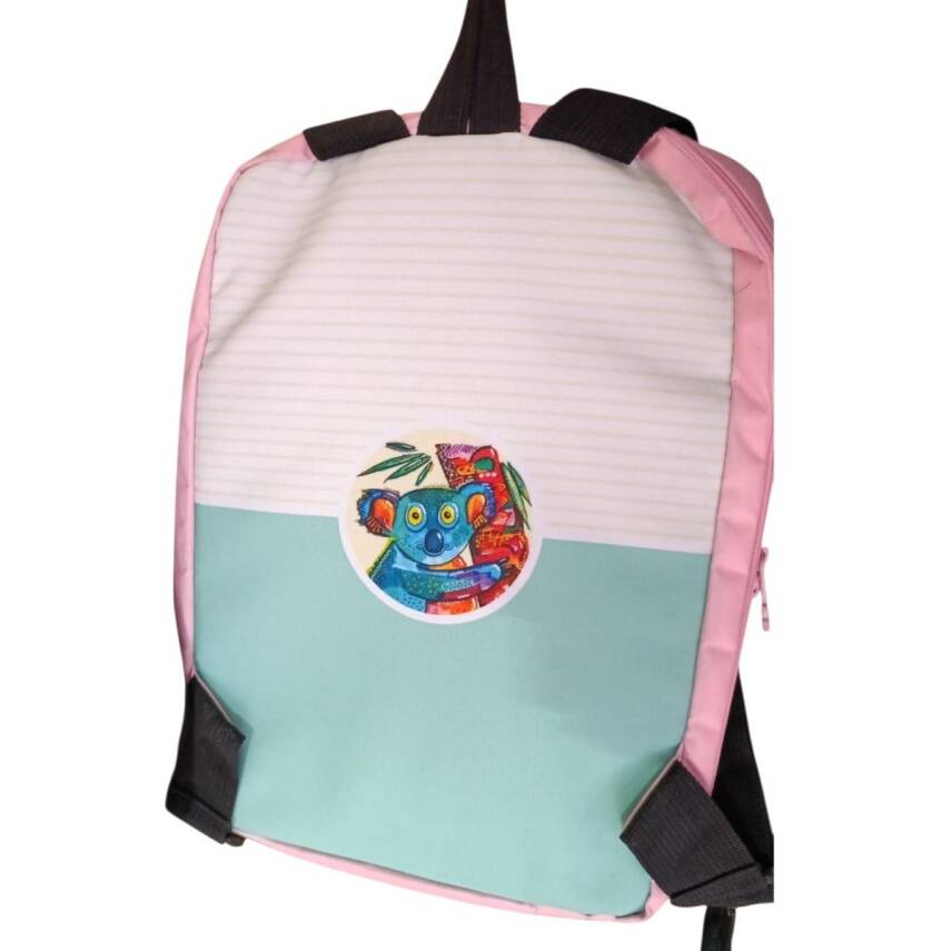 Paklon Tasarımlı Sırt Çantası-Pembe Koala - 1