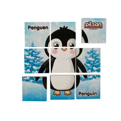 Pilsan Hayvan Serisi 9 Parça Puzzle Set 03-355-Siyah Penguen
