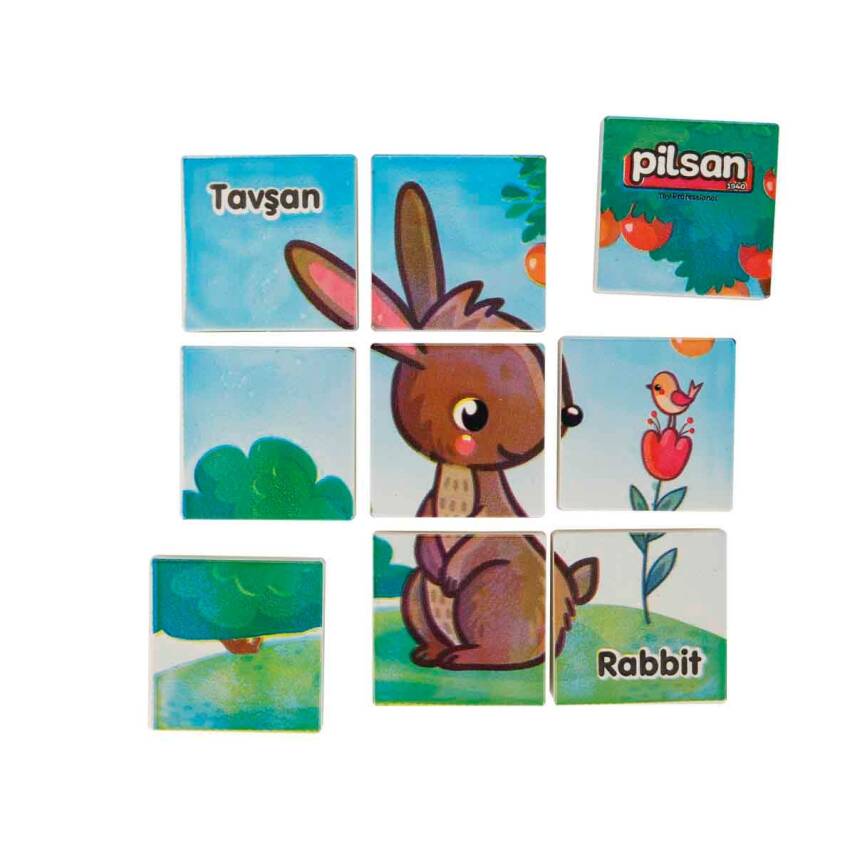 Pilsan Hayvan Serisi 9 Parça Puzzle Set 03-355-Taba Tavşan - 1