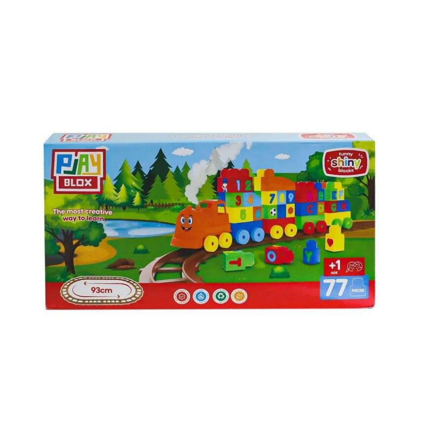 Play Blox 93 Cm 77 Parça Sayı ve Alfabe Oyuncak Tren Seti 2397 - 5