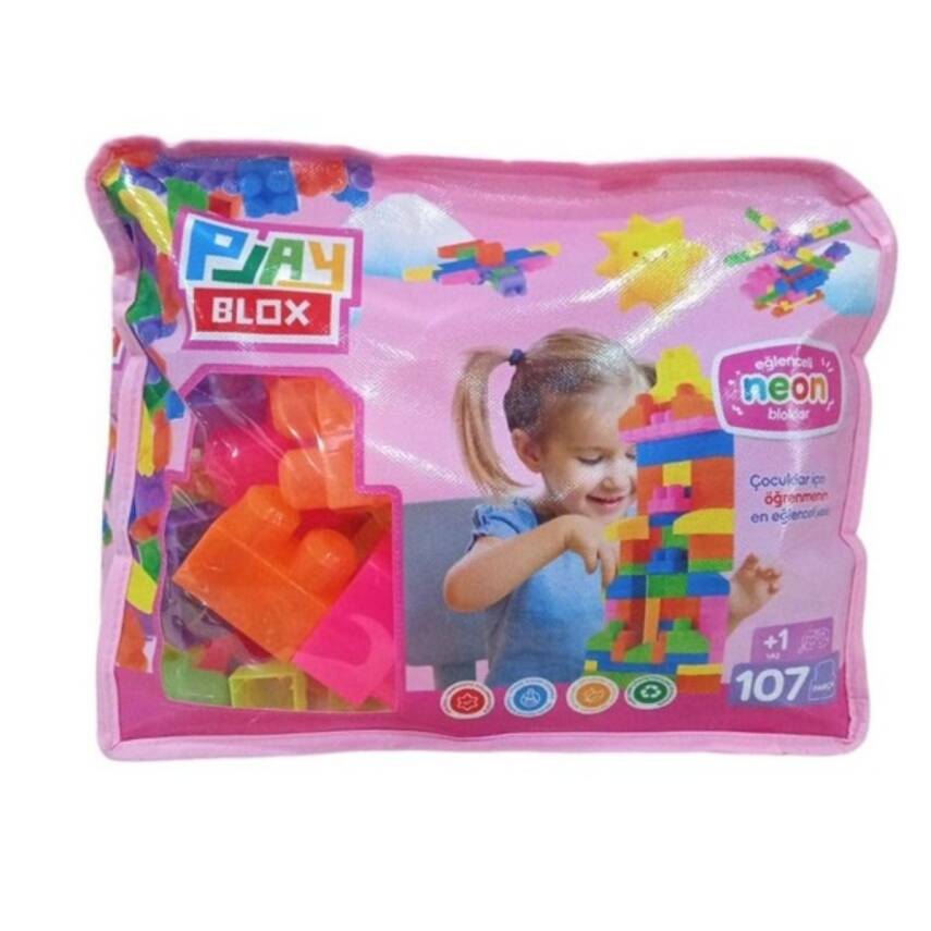Play Blox Block Neon 107 Pcs Bag Girls&Boys 2960-Pembe Çantalı - 1