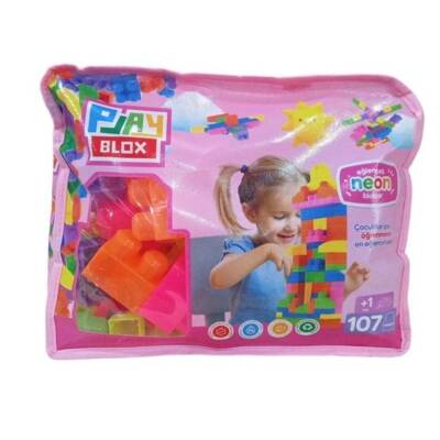 Play Blox Block Neon 107 Pcs Bag Girls&Boys 2960-Pembe Çantalı
