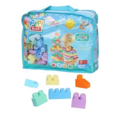 Play Blox Block Pastel 107 Pcs Bag Girls&Boys 2977-Mavi Çantalı