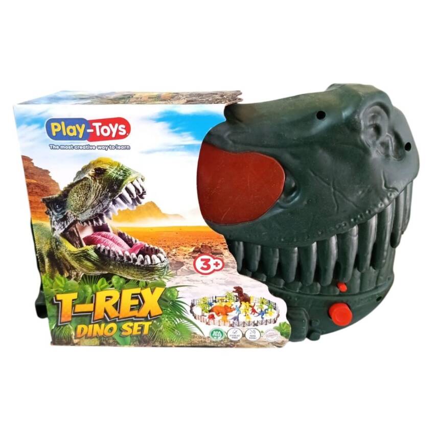 Play Toys T-Rex Dinozor Seti 1147-Yeşil - 1