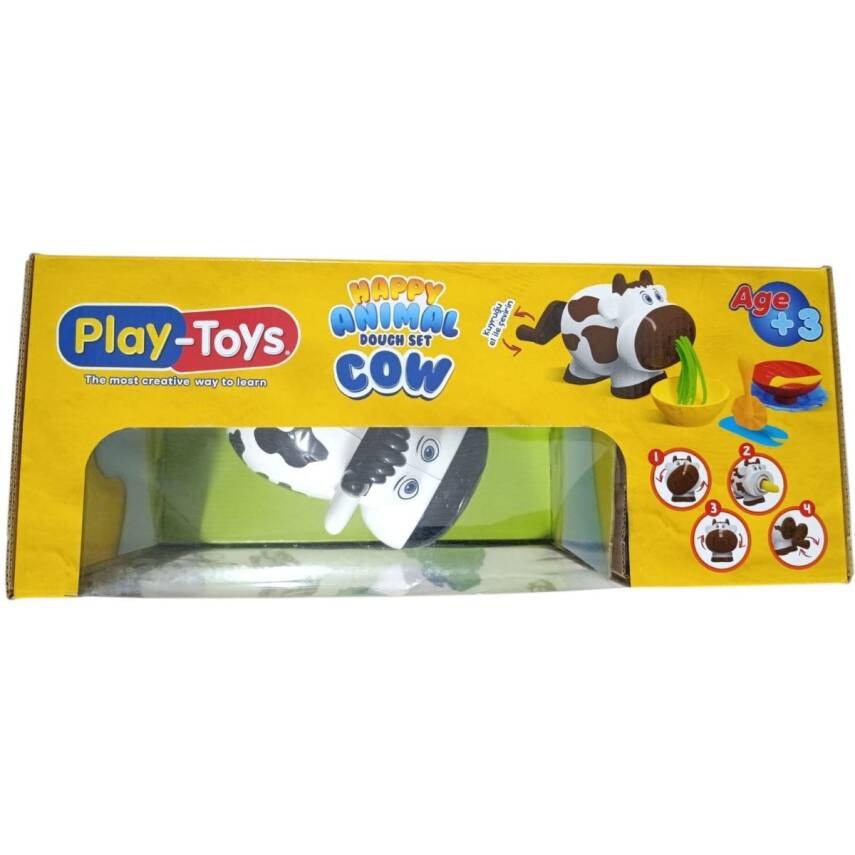Playtoys Happy Animal Cow Dough Set-Siyah - 1