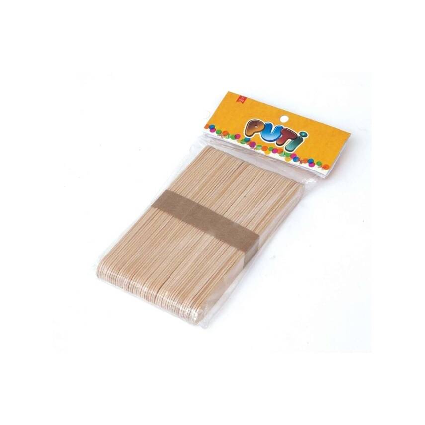 Puti Ahşap Küçük Natural 50li Dil Çubuğu 4599 - 1