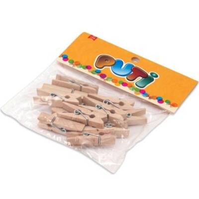 Puti Ahşap Mandal 12li