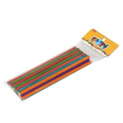 Puti Ahşap Renkli Çöp Çubuk 24lü