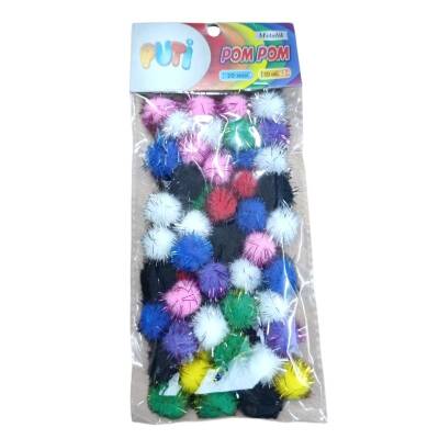 Puti Metalik PomPom 20mm 50 adet
