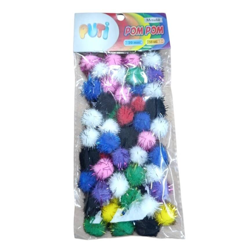 Puti Metalik PomPom 20mm 50 adet - 1