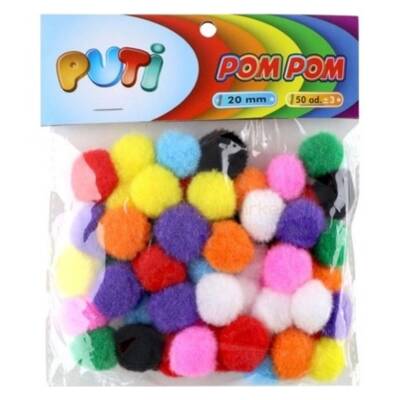 Puti PomPom 20mm 50 adet