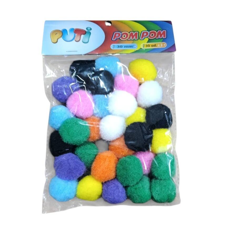 Puti PomPom 30mm 30 adet - 1