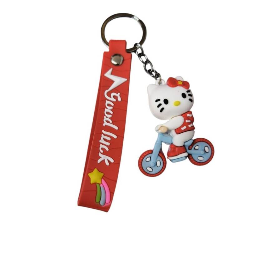 Renkli Silikon Anahtarlıklar-Beyaz Hello Kitty - 1