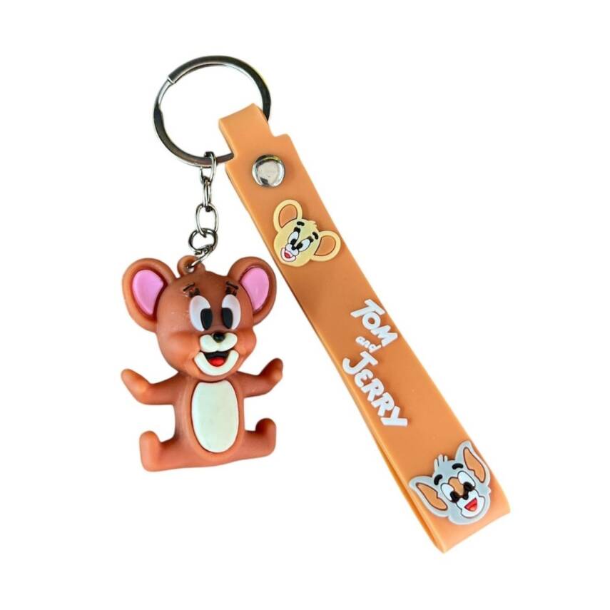 Renkli Silikon Anahtarlıklar-Kahverengi Jerry - 1