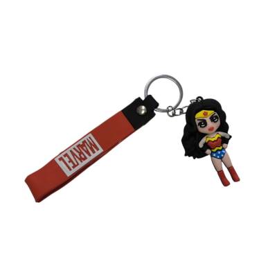 Renkli Silikon Anahtarlıklar-Kırmızı Wonder Woman