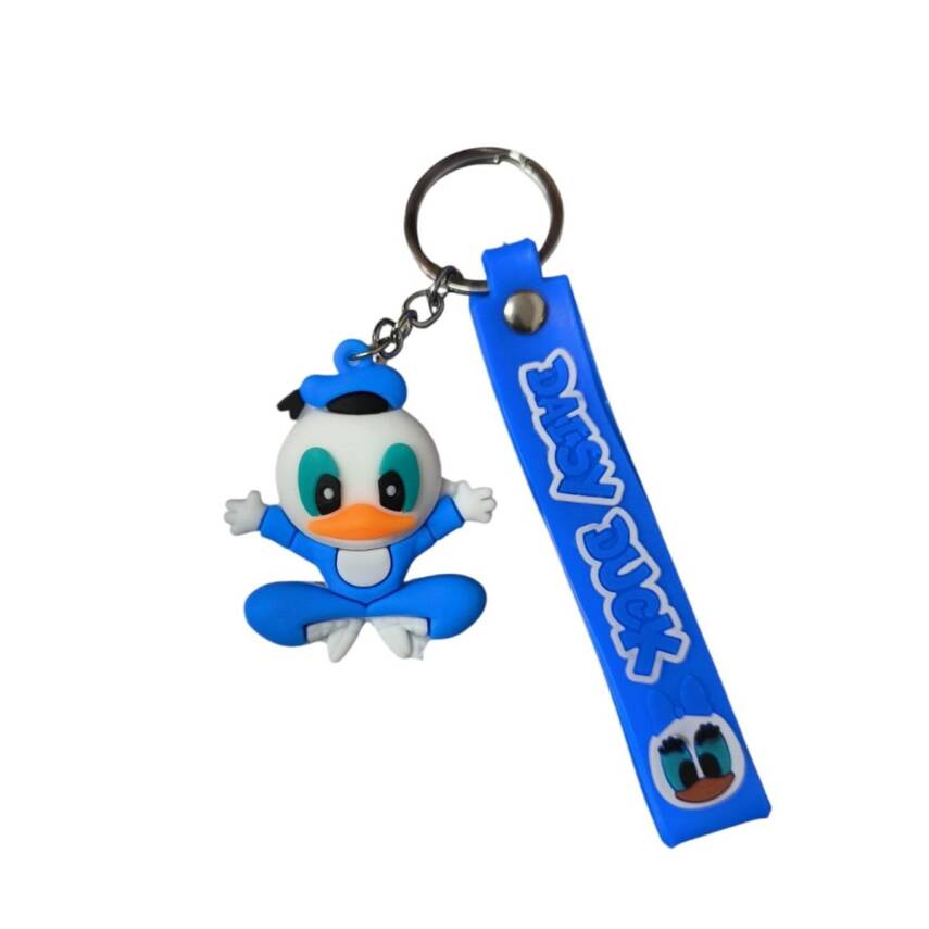 Renkli Silikon Anahtarlıklar-Mavi Donald Duck - 1