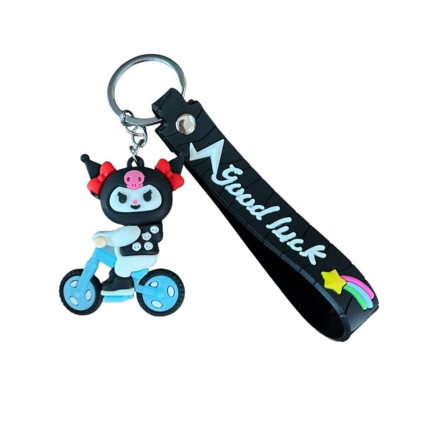 Renkli Silikon Anahtarlıklar-Mavi Kuromi - 1