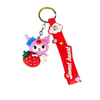 Renkli Silikon Anahtarlıklar-Mor Kuromi