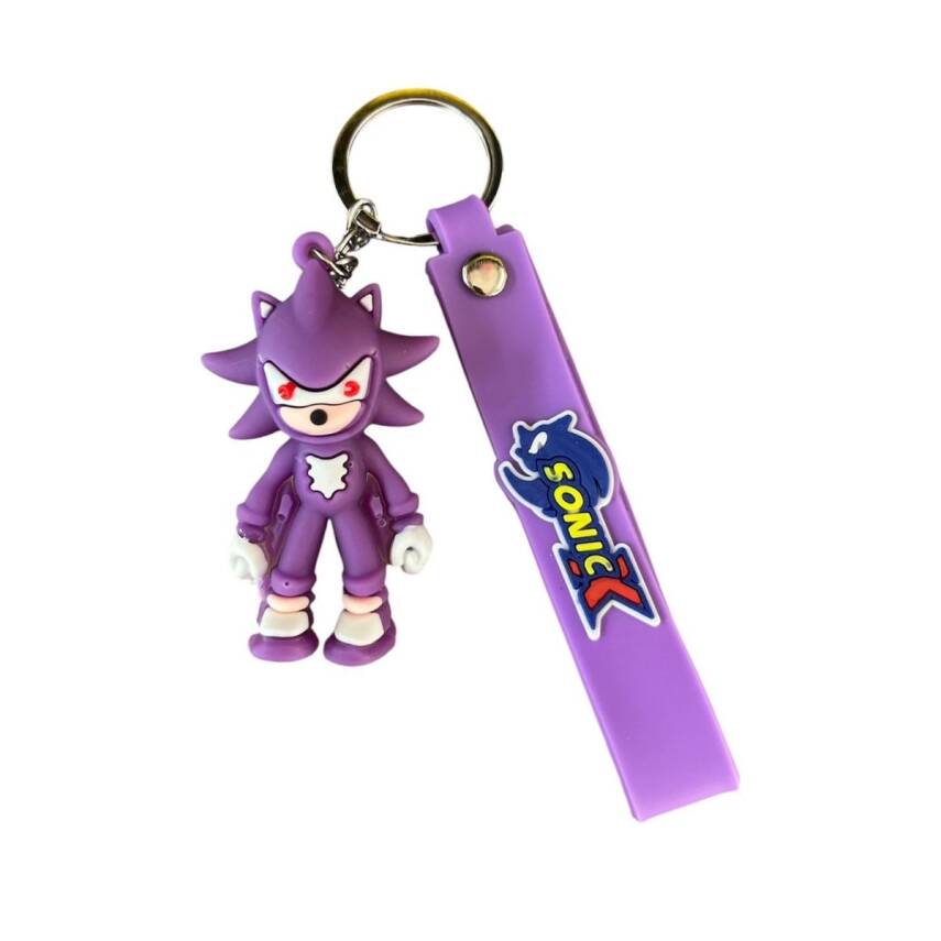 Renkli Silikon Anahtarlıklar-Mor Sonic - 1