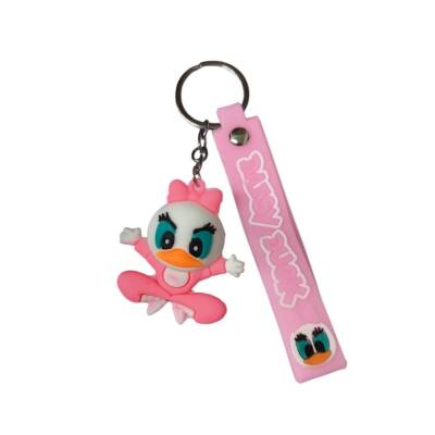 Renkli Silikon Anahtarlıklar-Pembe Daisy Duck