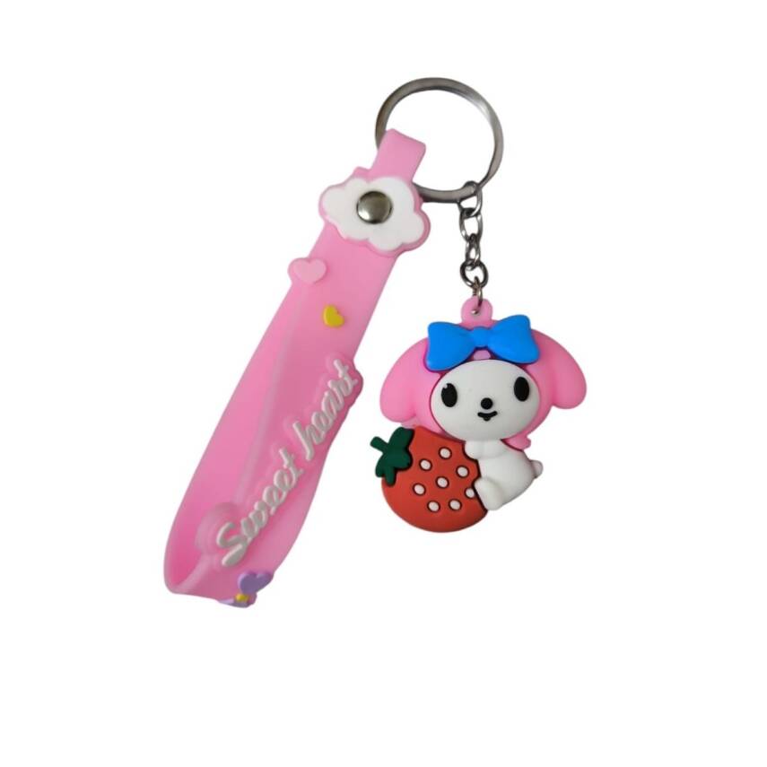 Renkli Silikon Anahtarlıklar-Pembe My Melody 2 - 1
