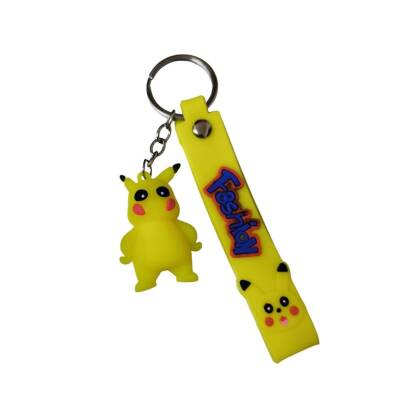 Renkli Silikon Anahtarlıklar-Sarı Pikachu 2