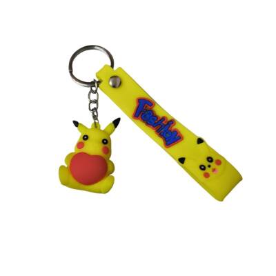 Renkli Silikon Anahtarlıklar-Sarı Pikachu 3