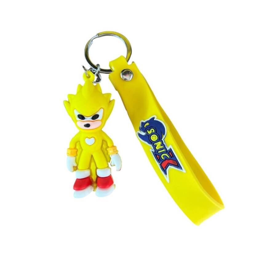 Renkli Silikon Anahtarlıklar-Sarı Sonic - 1