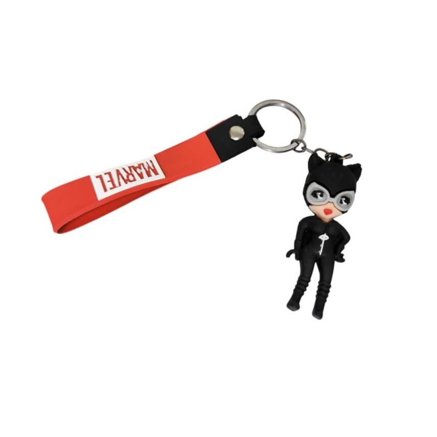 Renkli Silikon Anahtarlıklar-Siyah Kedi Kadın - 1