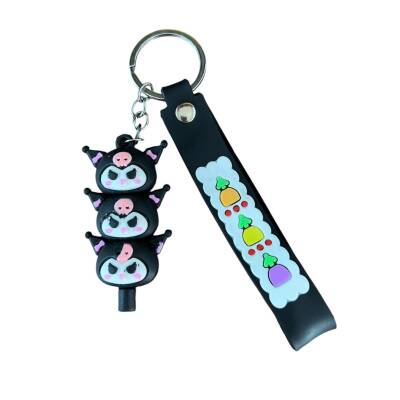 Renkli Silikon Anahtarlıklar-Siyah Kuromi