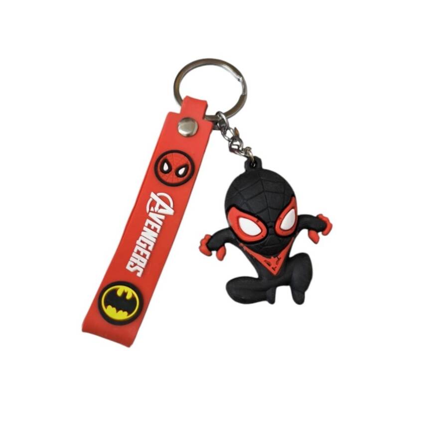 Renkli Silikon Anahtarlıklar-Siyah Spiderman - 1
