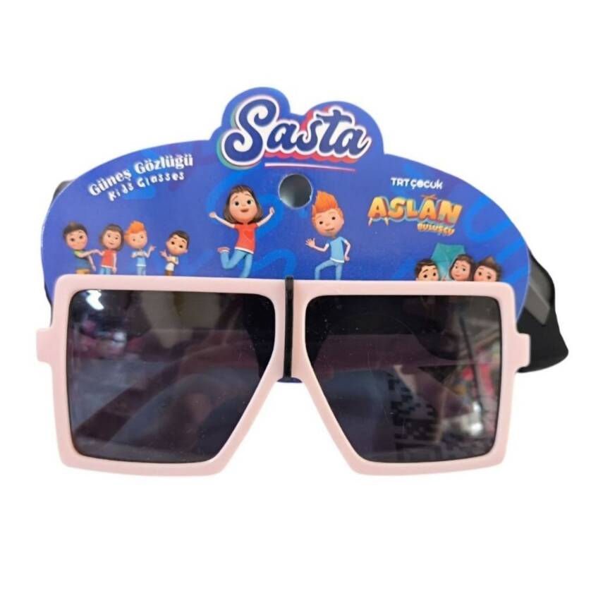 Sasta Lisanslı Aslan Buluşçu Gözlük 602159-Pembe Kare  - 1