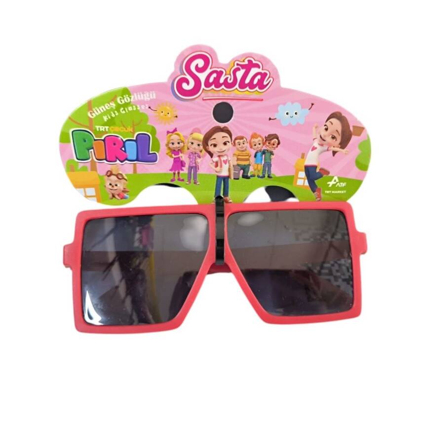 Sasta Lisanslı Pırıl Güneş Gözlüğü 600444-Kırmızı Kare - 1