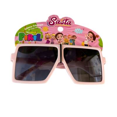 Sasta Lisanslı Pırıl Güneş Gözlüğü 600444-Pembe Kare