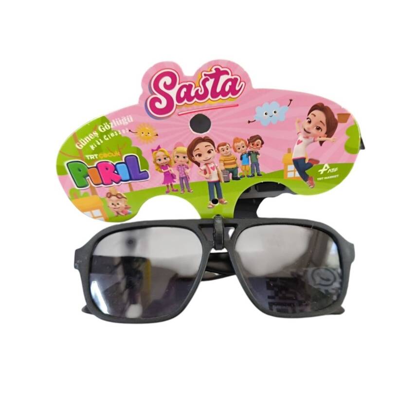 Sasta Lisanslı Pırıl Güneş Gözlüğü 600444-Siyah Yuvarlak - 1