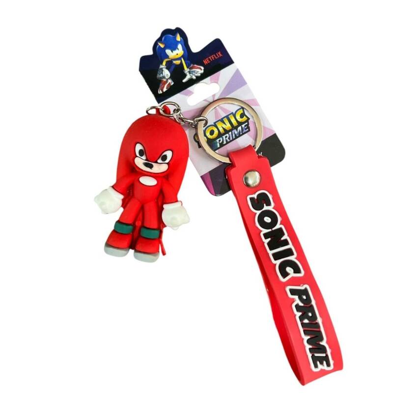 Sasta Lisanslı Silikon Anahtarlık 582648-Kırmızı Sonic - 1