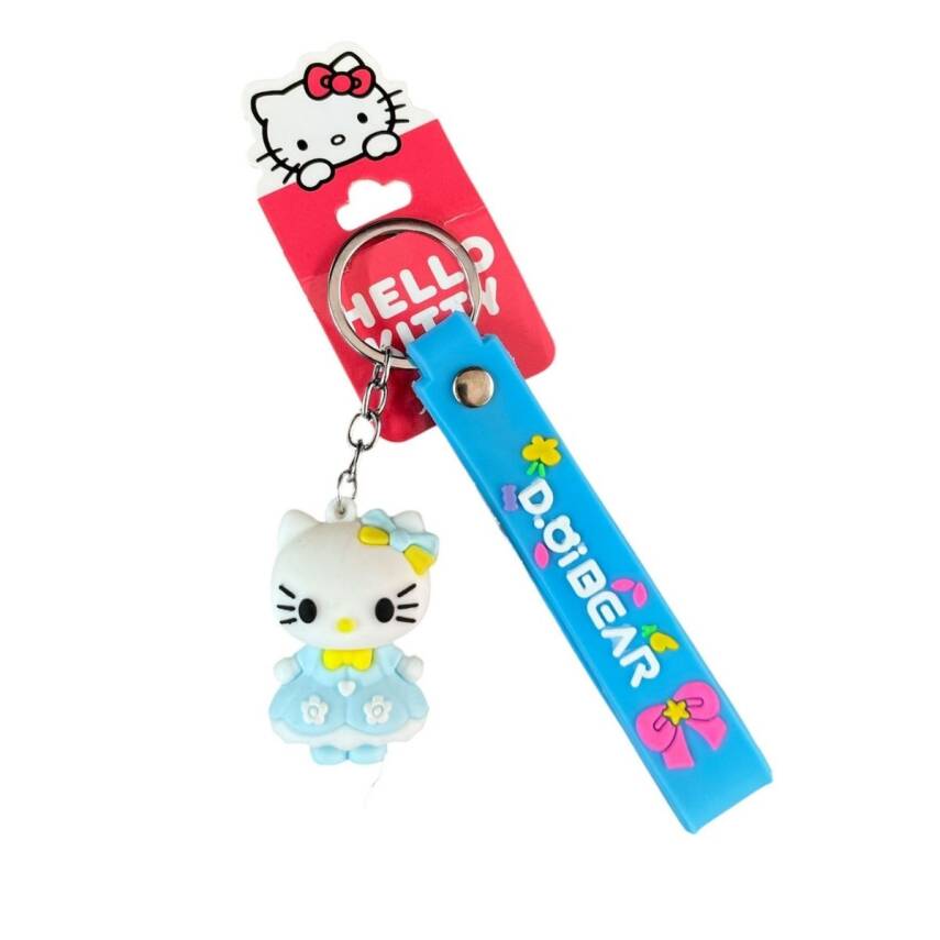Sasta Lisanslı Silikon Anahtarlık 582648-Mavi Hello Kitty - 1